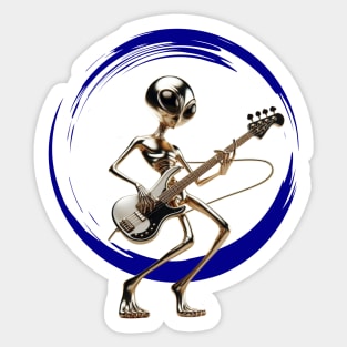 Alien likes bass Sticker